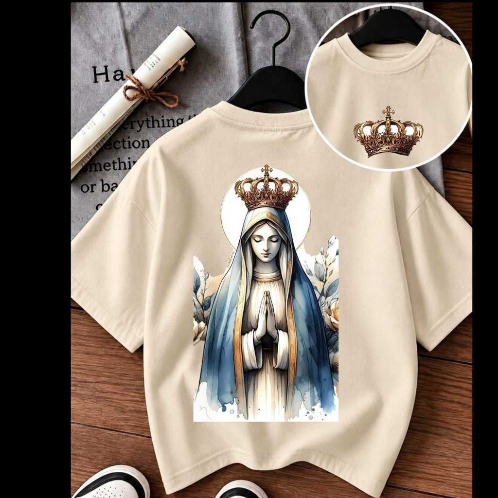 Camiseta Oversized Estilosa Maria Confortável Caimento no Ombro Camisa Streetwear 100% Algodão