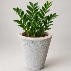 Vaso Decorativo Polietileno para Plantas Coluna Cone Redonda Com Prato Medidas 27x22x15cm