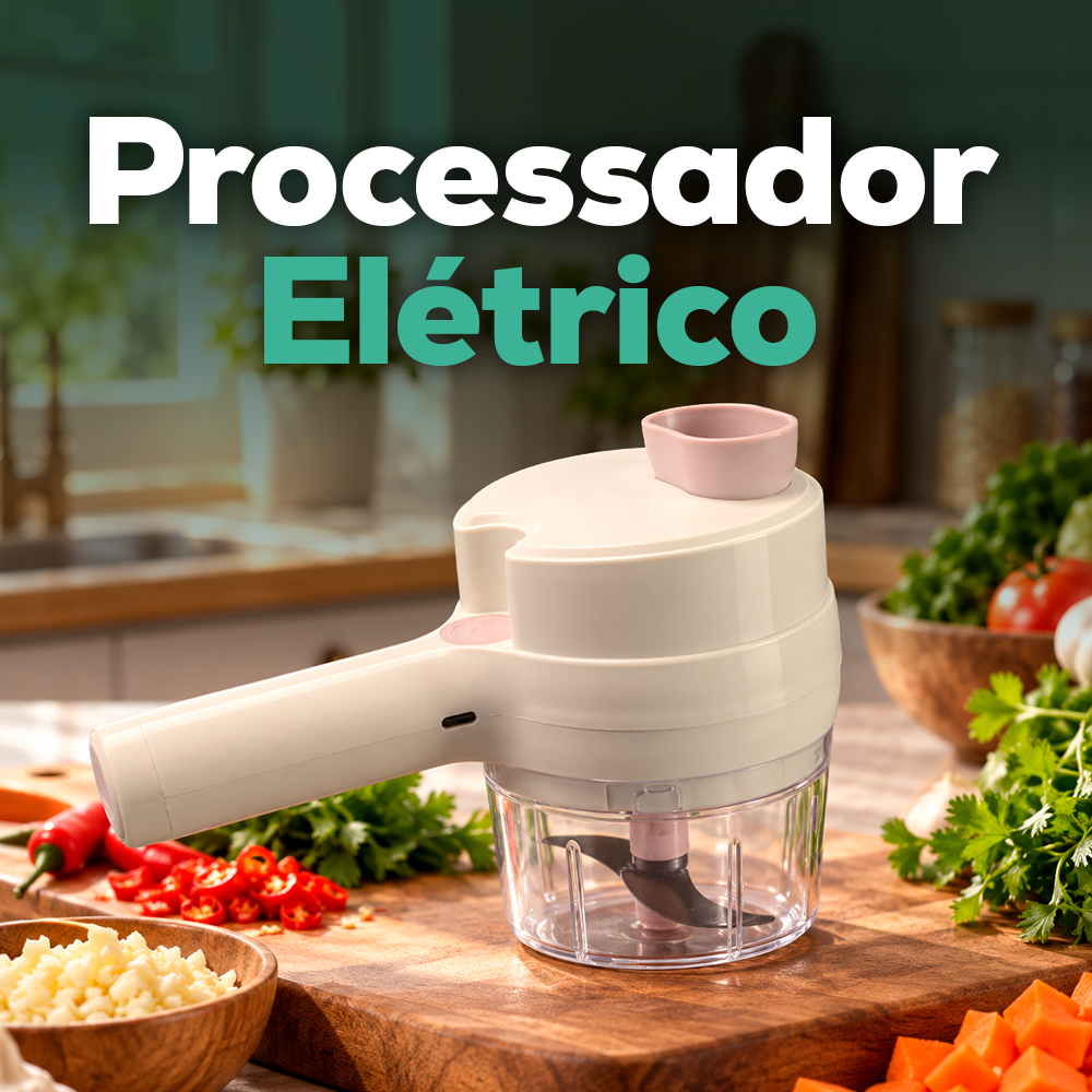 Processador De Alimentos Elétrico 4 Em 1 Triturador Cortador De Alho E Legumes Sem Fio USB