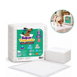 Tapete Higiênico Super Tapetão 80x60 30 Unidades Cães Super Absorvente Antivazamento