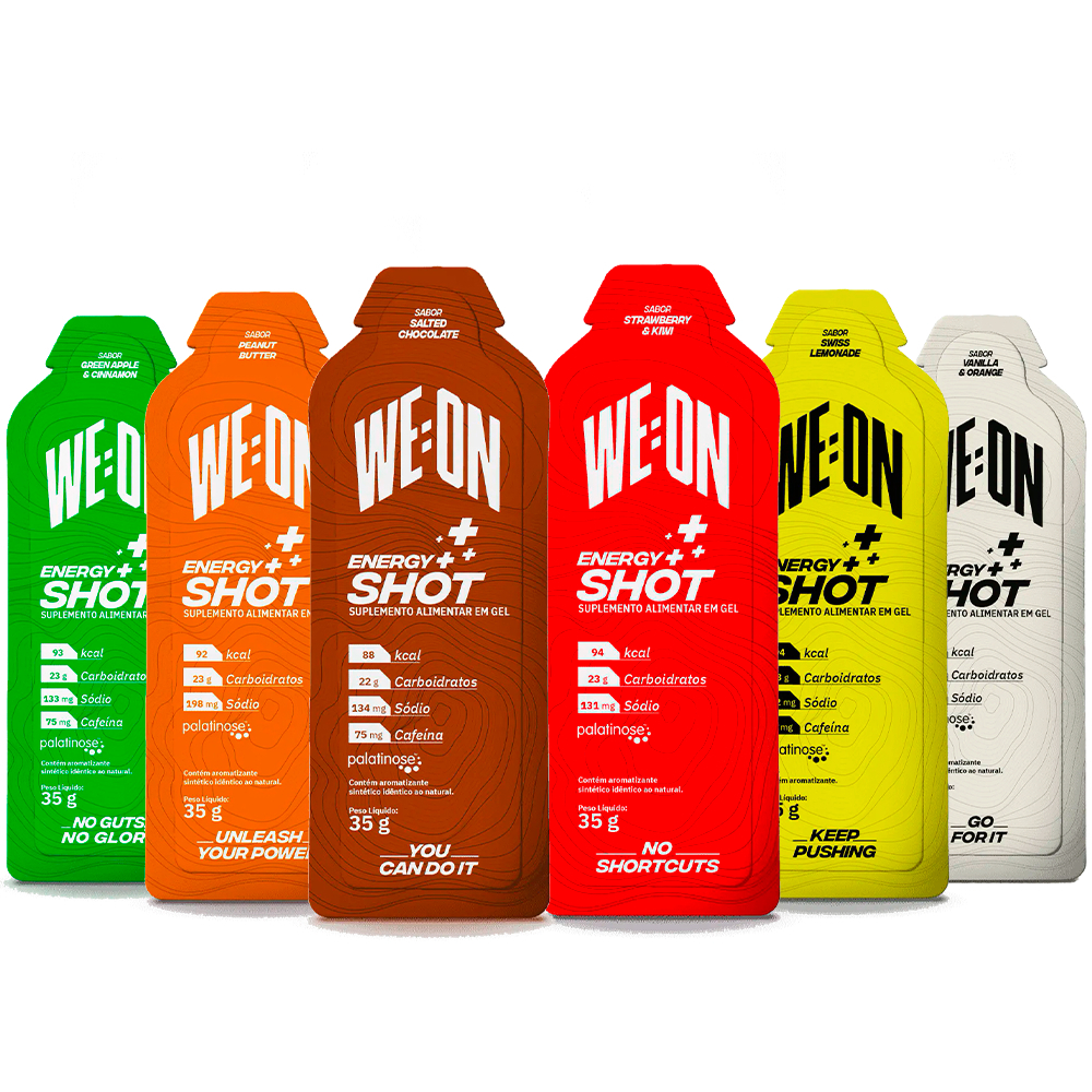Energy Shot We:On Gel Carboidrato Kit 6 Sachês 35g para Bike Corrida Endurance
