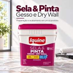 Tinta Branco Neve Gesso e Drywall Tinta Acrílica Fosca 15L Iquine Sela e Pinta de Paredes