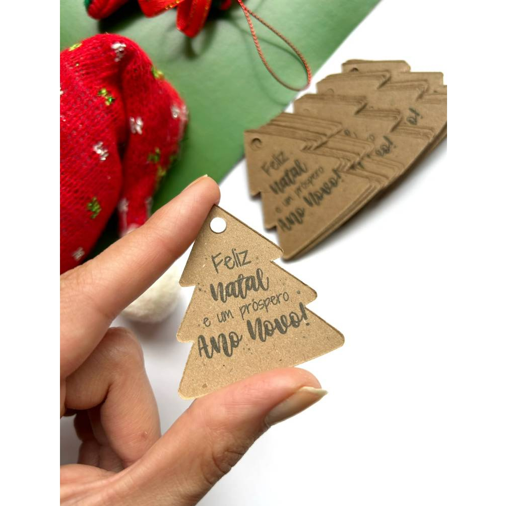 tag kraft Feliz Natal Arvore- Mimo natal- Lembrancinha Natal- Embalangens natal