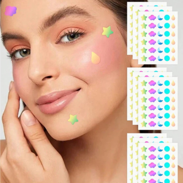 Kit Adesivos Hidrocolóides para Acne com Adesão Forte e Discreta no Rosto e Corpo