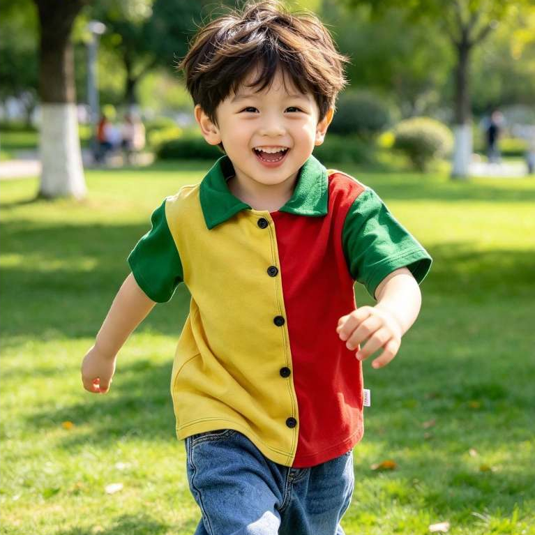 Camisa Infantil Masculina, Modelo Manga Curta, Malha Elastano, Colorida, Tam: 4, Marca: Dmbauer