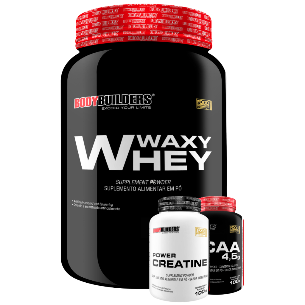 Kit Waxy Whey 2kg + BCAA 4,5 100g + Power Creatina 100g - Bodybuilders