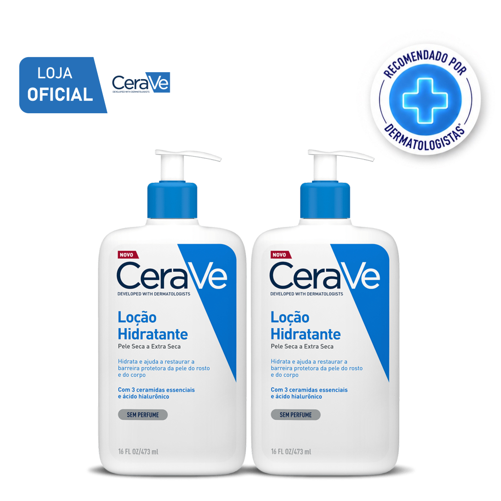 Kit CeraVe Loção Hidratante Corporal 2x 473ml para peles normais a secas