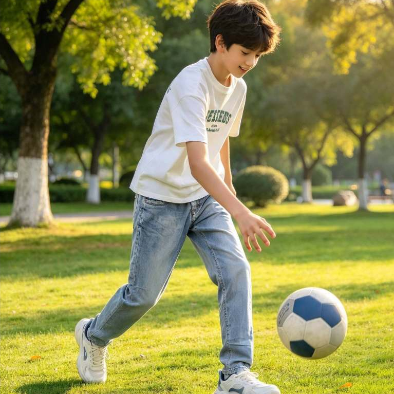 Calça Juvenil Masculina, Jeans Claro, Tam:14, Marca: Bauerbauer