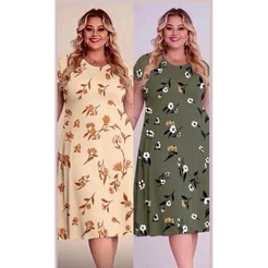 kit com 2 vestido tecido suplex nesgado rodado g gg g1 g2 44/46/48/50/52