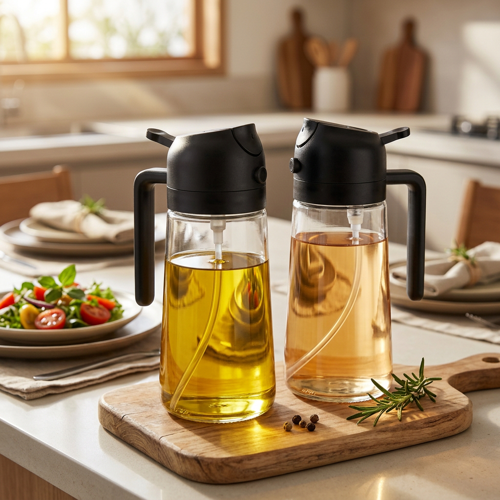Kit 2 Borrifador Azeite e Vinagre Spray Vidro 450ml Milano Dosador Galheteiro Cozinha Airfryer