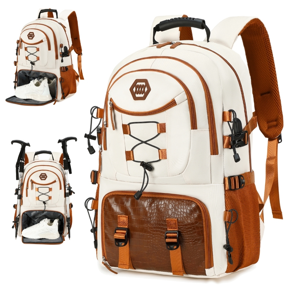 Mochila Viagem Unissex Compartimento para Sapatos Impermeável Reforçada Mochila para Notebook Grande Capacidade