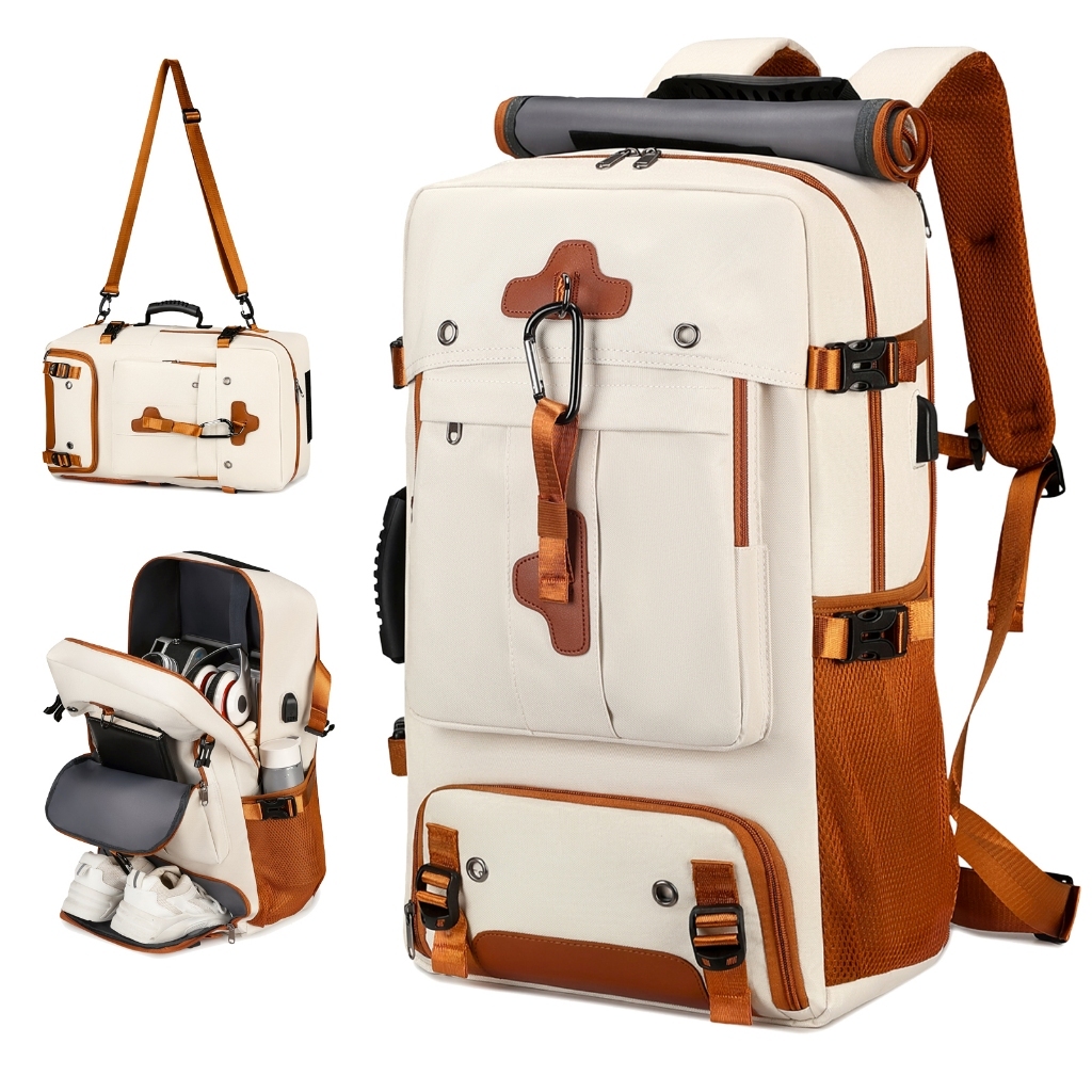 Mochila de viagem grande capacidade masculina e feminina, para trabalho, negócios e deslocamento diário