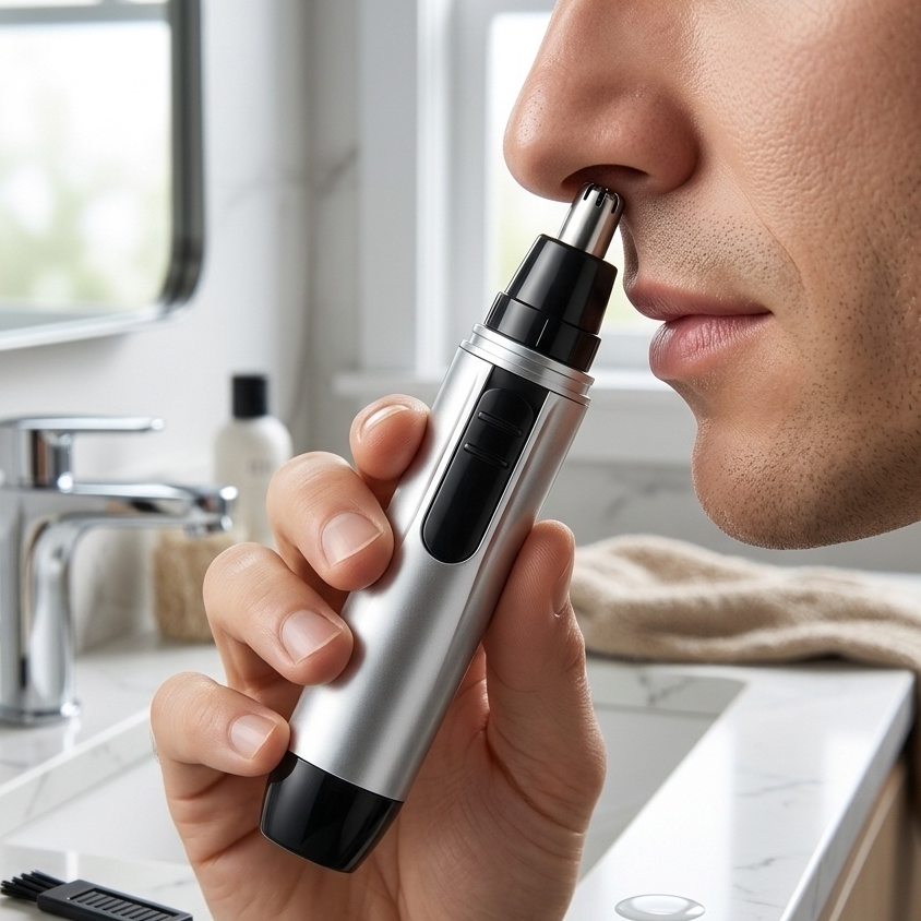 Máquina Aparador Cortador Removedor Cortar Pelos Depilador Facial Nariz Orelha Portátil Pilha