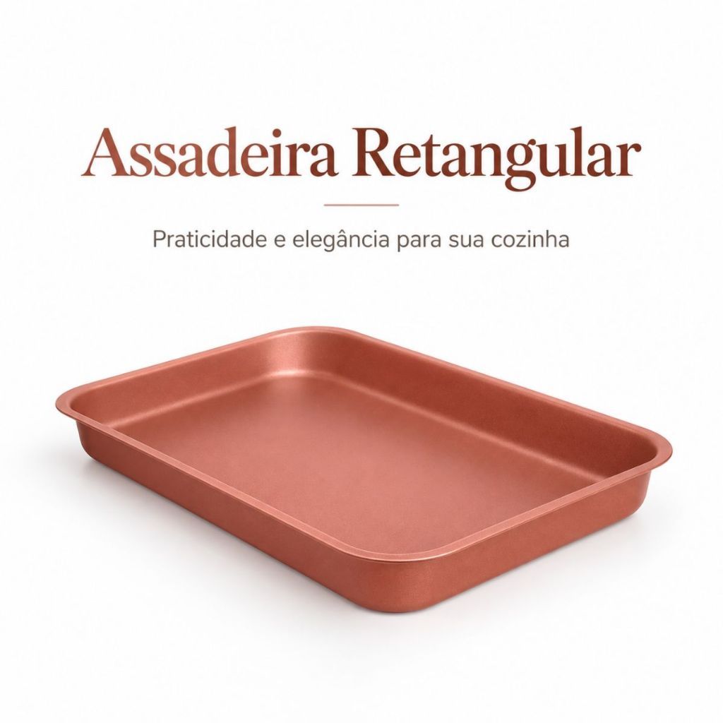 Assadeira Retangular Antiaderente Para Bolo Torta Forno Cozinha Assados Multiuso Doces Salgados Confeitaria