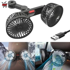Ventilador Automotivo Duplo USB Rotação 360°