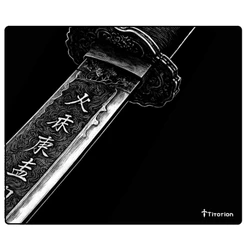 Mouse Pad Gamer Apex Hibrid Profissional 49x42 Preto Branco Vermelho Girl Espada Ergonômico Titorion