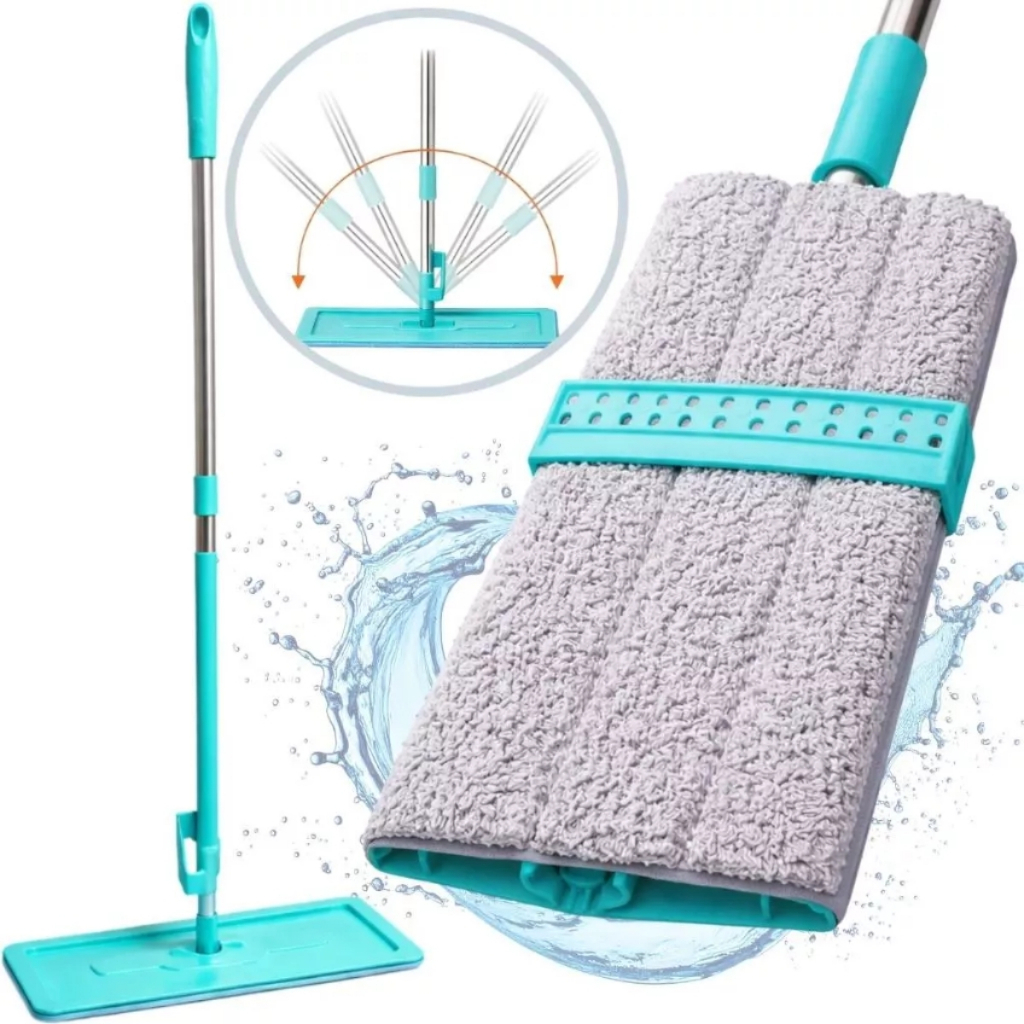 Rodo Mop Inteligente 360° Esfregão Flat Limpeza Microfibra Com 1 Refil Torção Fácil Não Acompanha Balde