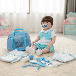 Bebe Reborn Menino 100% Silicone Boneco Original + Enxoval - 48cm!