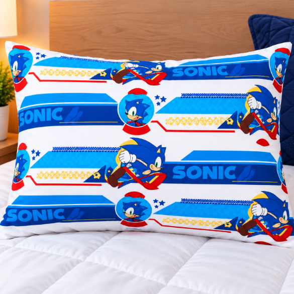 Fronha Avulsa Infantil Sonic Solteiro 50cm×70cm Super Macia
