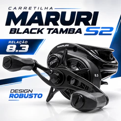 Carretilha Black Tamba S2 Maruri 11+1 Rolamentos Drag 9kg Recolhimento Suave 8.3:1 Leve 182g Carretel Pesca - Original