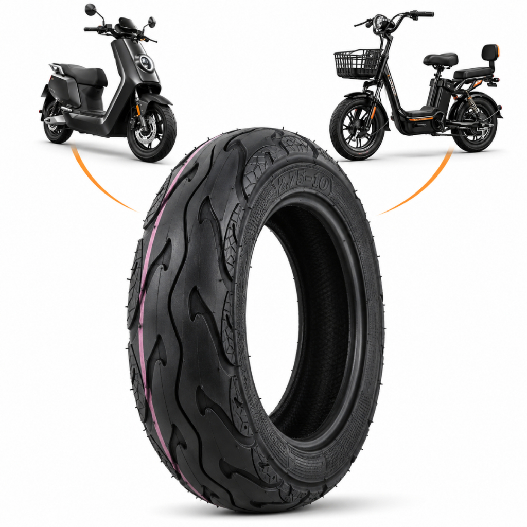 Pneu 2.75-10 Preto Para Scooter E Bicicleta Eletrica Aro 10