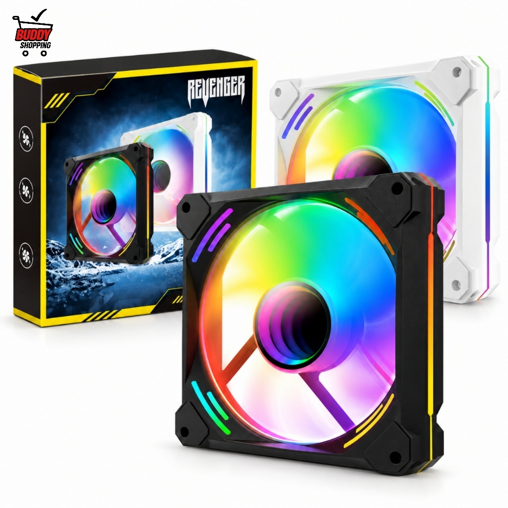 Cooler CPU Revenger G-VR362 ARGB 120mm 36,86 CFM 4 Pinos Preto ou Branco Hidráulico Silencioso