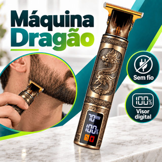 Máquina Dragão Profissional LED Premium Sem Fio para Cabelo e Barba
