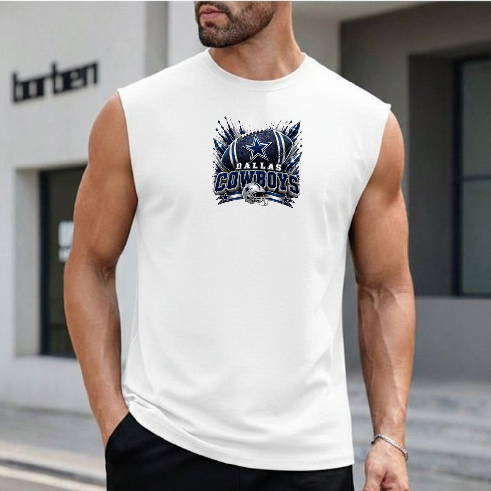 Regata Masculina DALLAS COWBOYS | Camiseta Sem Manga Cavada | Regata Esportiva Streetwear Masculina