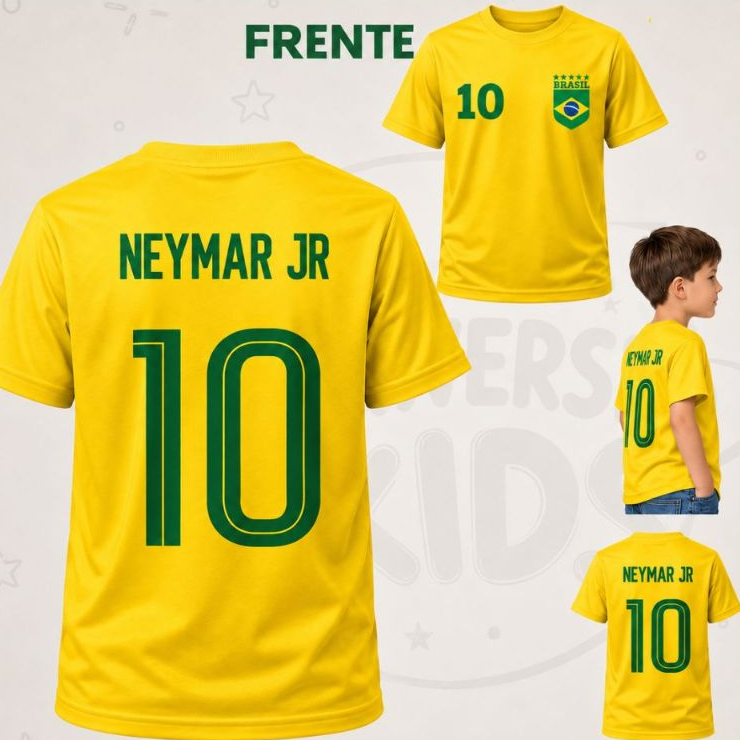 Camiseta Infantil Camisa 10 Menino Ney Copa Do Brasil