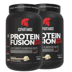 Kit 2x Protein Fusion Whey Protein Isolado 1800g Espartanos - Suplementos Massa Muscular - Direto da Fábrica