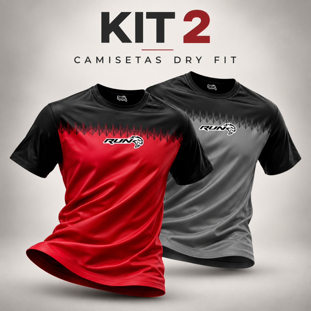 Kit 2 Camisetas Dry Fit Masculina Academia Corrida Crossfit Proteção Treino Caminhada