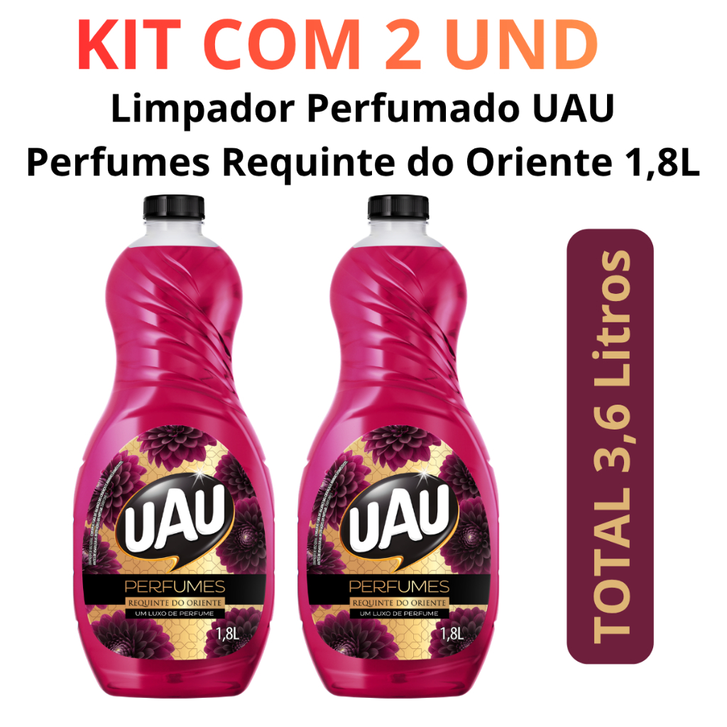 KIT com 2 un Limpador Perfumado UAU Perfumes Requinte do Oriente 1,8L