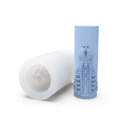 Molde de Silicone Mini Vela 7 Dias Nossa Senhora Aparecida para Velas e Lembrancinhas Religiosas