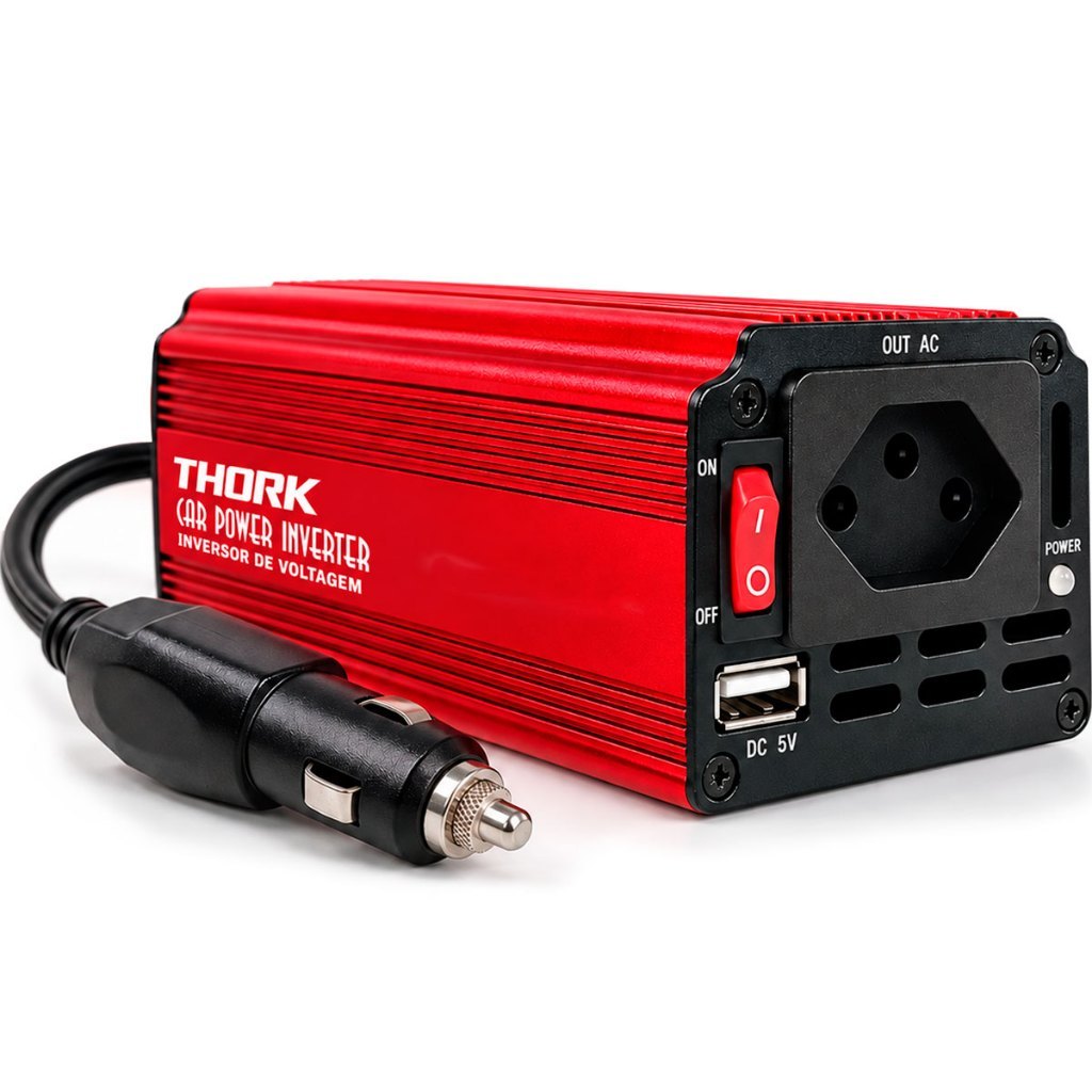 Inversor Veicular 12V para 110V 200W Tomada Carro Conversor Energia Thork
