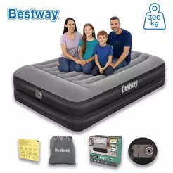 Colchao Inflavel Casal QUEEN Premium Preto c/ Bomba Embutida + Bolsa Bestway