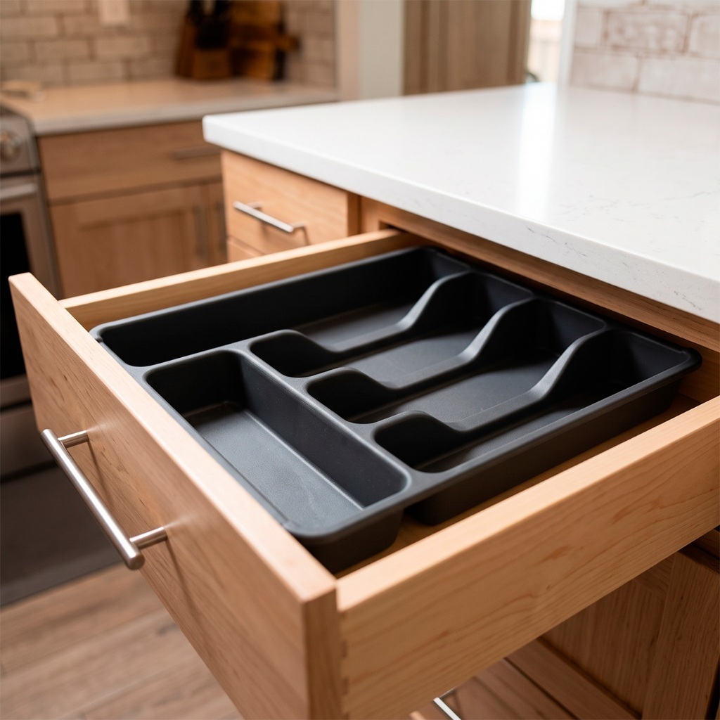 Porta Talher De Gaveta Organizador Com Divisórias Cozinha Suporte Separador Talheres Versátil — imagem 2 de 2