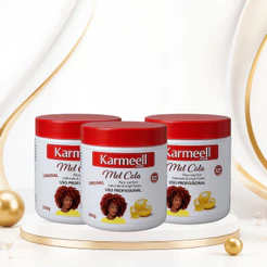 Kit 3 Mel Cola Karmeell Hair 500g Definição Cachos Crespos Alta Fixação