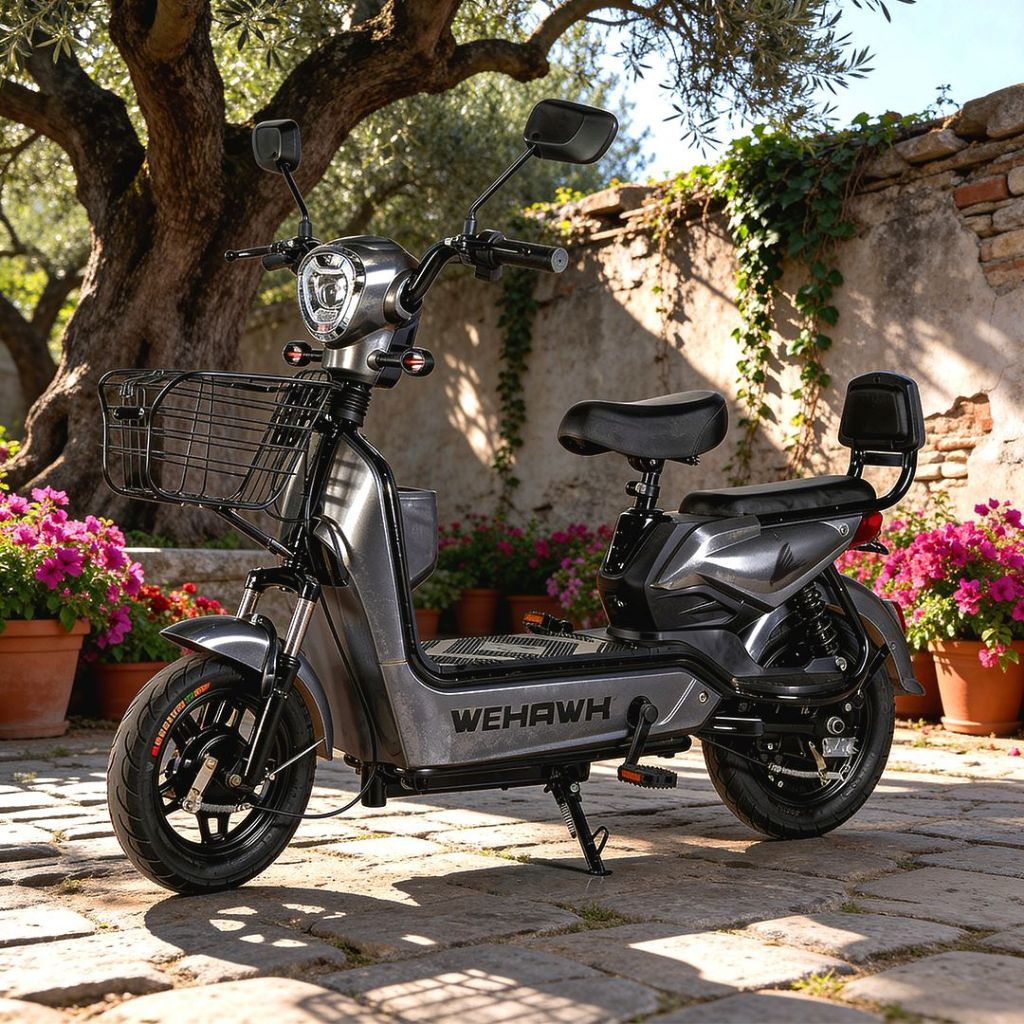 Bicicleta Scooter Elétrica 600W Bike WeHawk WX-03 Basket – Bateria Chumbo 48V 12Ah Removível Autopropelido · foto 2
