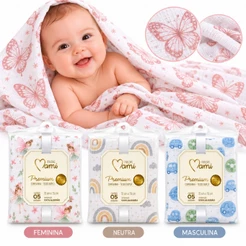 KIT 5 FRALDAS MAMI PREMIUM C/ BAINHA OU KIT 5 FRALDAS LUXO COM BAINHA 70 x 70 CM PAPI