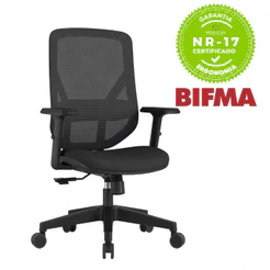 Cadeira de Escritório Ergonômica com NR17 Diretor Alpha Movescan Preto