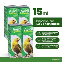 Avicil Reprodução 15 Ml Suplemento Vitamínico Liquidos Para Aves Passaros Ornamentais 1, 2, 3 Ou 4 Unidades