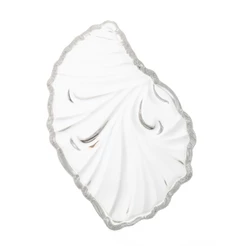 Concha Decorativa de Cristal Shell Lyor 16cm para Joias Anéis Brincos Penteadeira Lavabo Mesa Aparador Decoração Casa