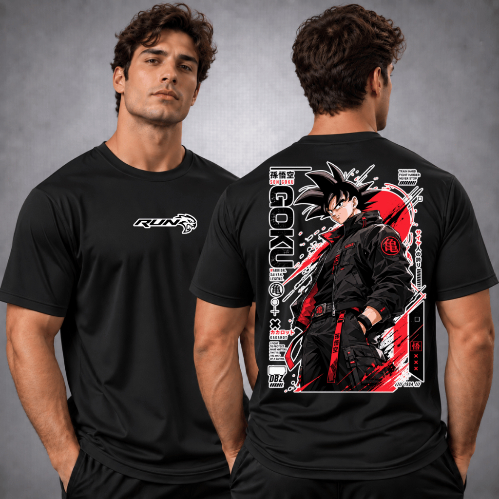 Camiseta Goku Dragon Ball Z Masculina Dry Fit Estampada Academia Musculação Treino Maromba Anime Esportiva