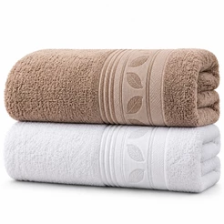 Kit de 2 Toalhas de Banho, Algodão Confortável toalha Grande Grossa 70x 140cm toalha de banho