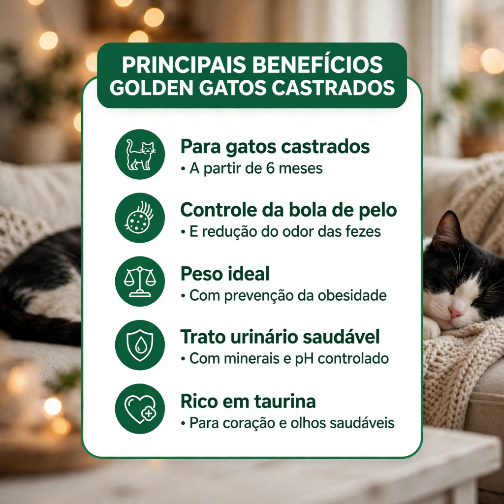 Ração Premier Golden para Gatos Adultos Castrados Frango e Carne 10,1kg — imagem 2 de 2