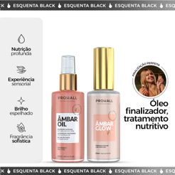 Kit Luxo Âmbar: Óleo Capilar Brilho Intenso e Perfume sofisticado para o cabelo