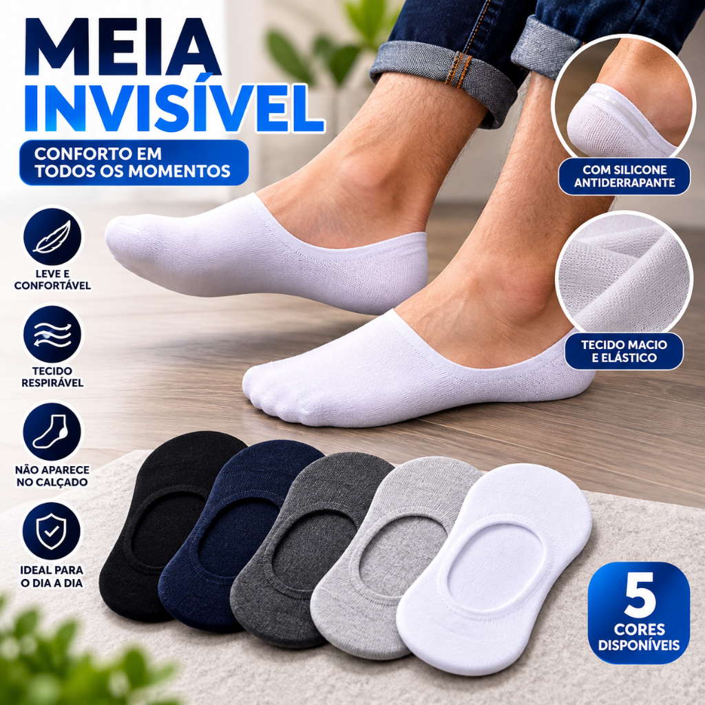 Kit com 3/6/12 Meias sapatilha soquete Invisível homens e mulheres Cores aleatórias
