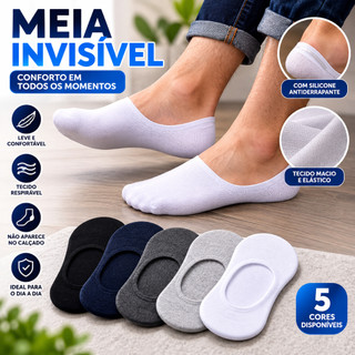 Kit com 3/6/12 Meias sapatilha soquete Invisível homens e mulheres Cores aleatórias