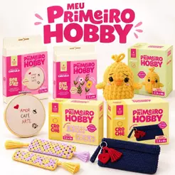 Lançamento Kit Crochê Meu Primeiro Hobby Círculo - Kit de Crochê para Iniciantes - Material Completo