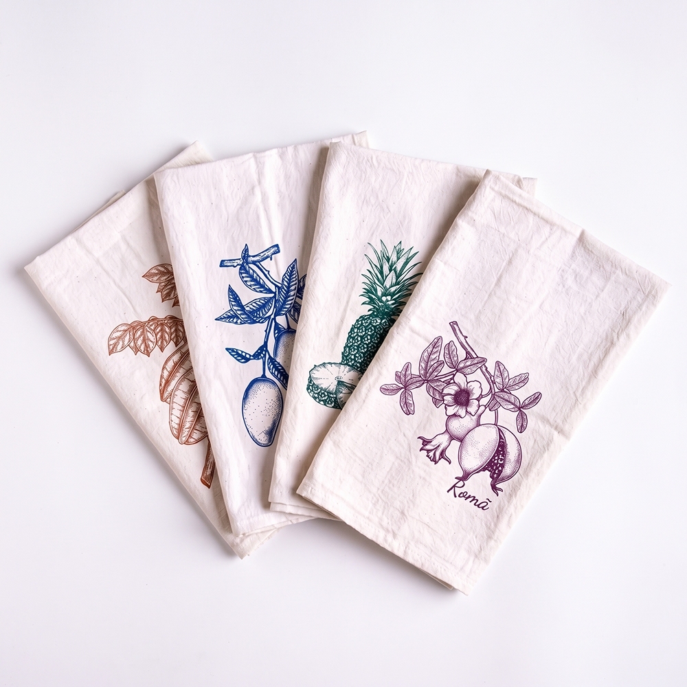 Kit 10 Panos De Prato Rustico Cru Algodão Estampas Frutas Legumes Atacado — imagem 2 de 2